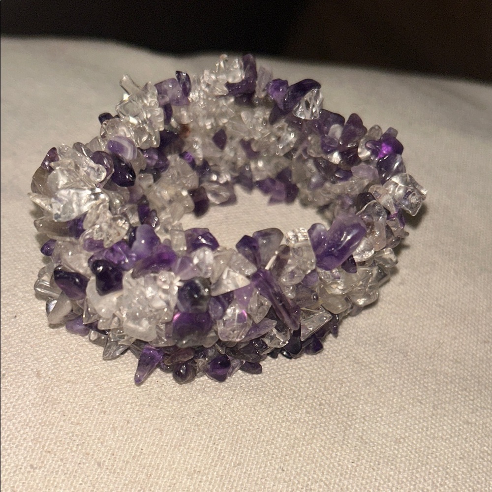 Vintage-Amethyst Quartz Stretch Bracelet